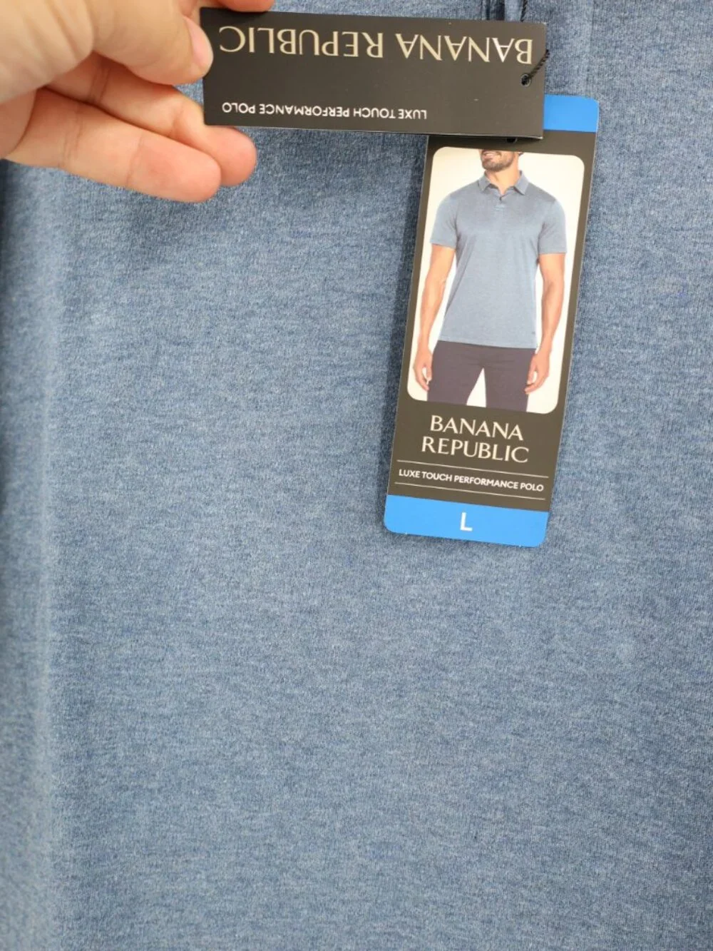 NWT Banana Republic Polo Shirt Men's Large Luxe Touch Performance Short Sleeve